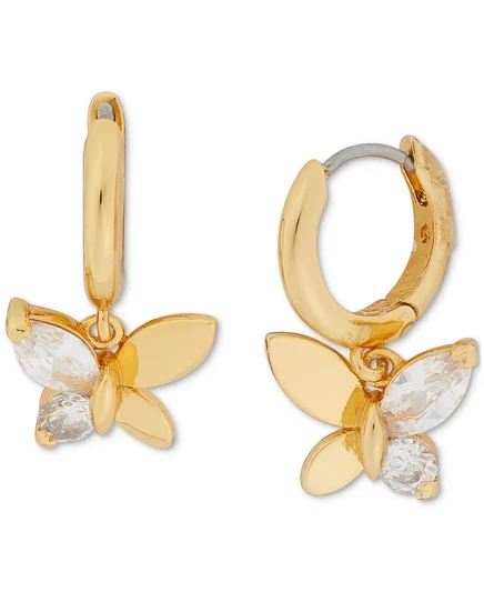 Серьги-кольца Kate Spade New York с золотистыми кристаллами Social Butterfly Huggie, 0,75