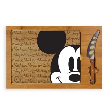 Сервировочный поднос Disney со стеклянной вкладкой и ножом, коричневый