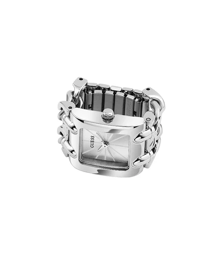 Женские серебристые аналоговые часы GUESS с кольцом из нержавеющей стали, серебро 18 мм