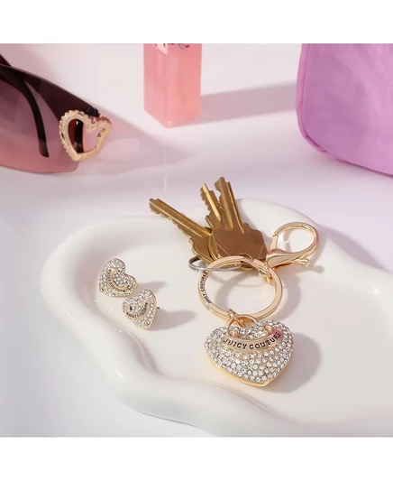 Набор брелков и серег Juicy Couture с золотистым покрытием в виде сердца gold tone