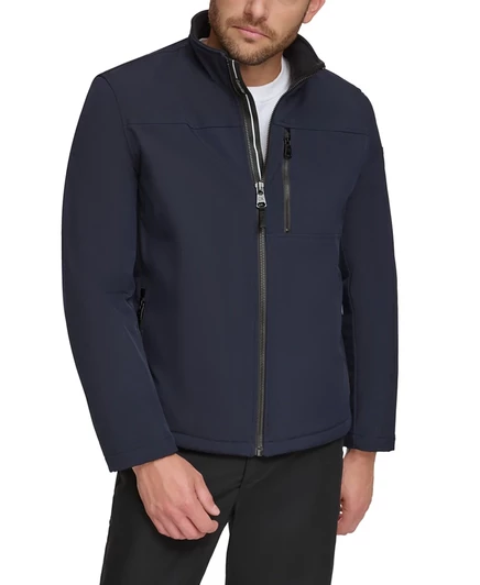 Мужская куртка Calvin Klein Soft Shell Sherpa, темно-синяя