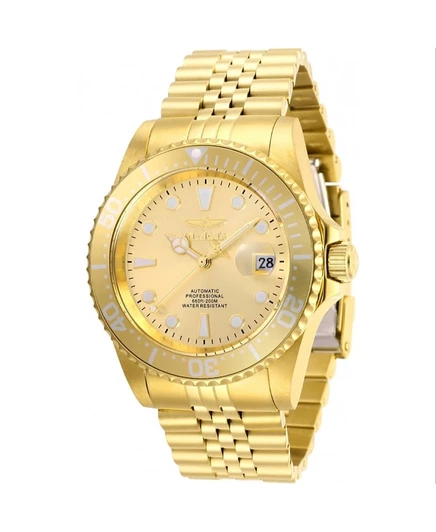 Мужские часы Invicta 30096 Pro Diver с автоподзаводом и циферблатом цвета шампанского с 3 стрелками, белые
