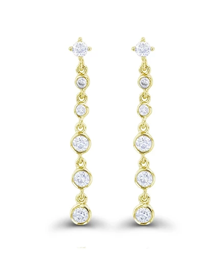 Серьги Macy's с фианитами, подвесные, желтые