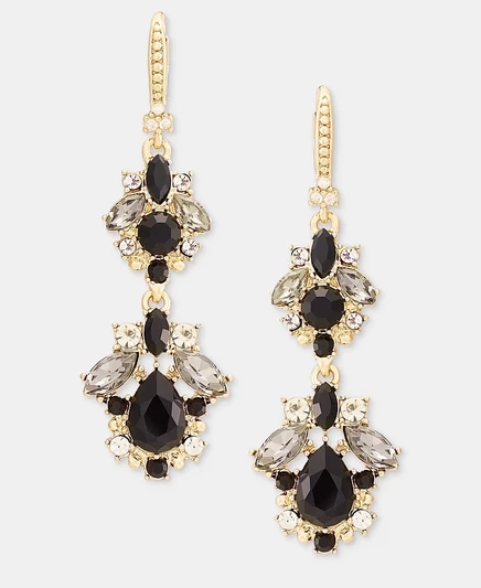 Женские серьги Marchesa с двойным подвесом, черные