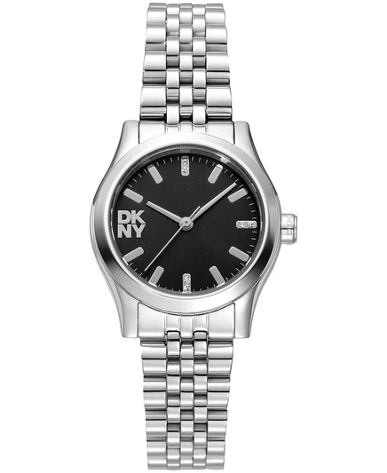 Женские часы DKNY Essentials с кварцевым браслетом из нержавеющей стали 28 мм черного цвета