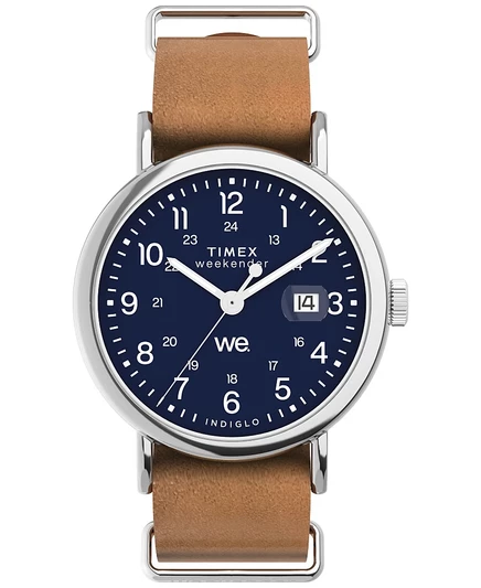 Мужские часы Timex 40 мм, кожаный ремешок, коричневые