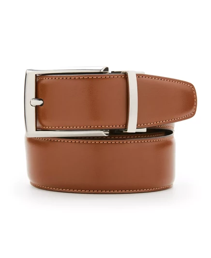 Мужской реверсивный ремень Perry Ellis из коричневой кожи tan/black