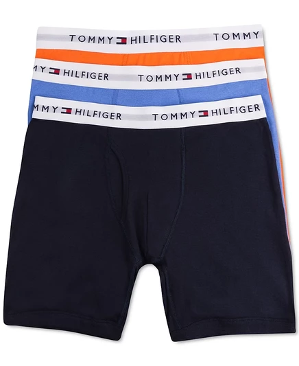 Мужские трусы-боксеры Tommy Hilfiger 3 шт., хлопок, оранжевые