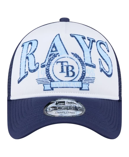 Мужская темно-синяя шляпа дальнобойщика Tampa Bay Rays новой эры, потертая 9-дюймовая А-образная регулируемая шляпа дальнобойщика navy