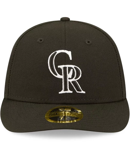 Мужская черно-белая кепка New Era Colorado Rockies с низким профилем длиной 59 см. black, white