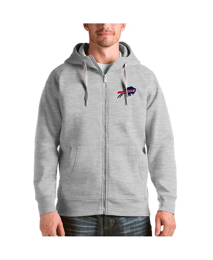 Мужское худи Antigua Victory Buffalo Bills с молнией, серое