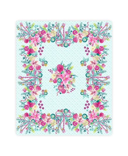 Скатерть Laural Home Boho Christmas, 178×213 см, аква
