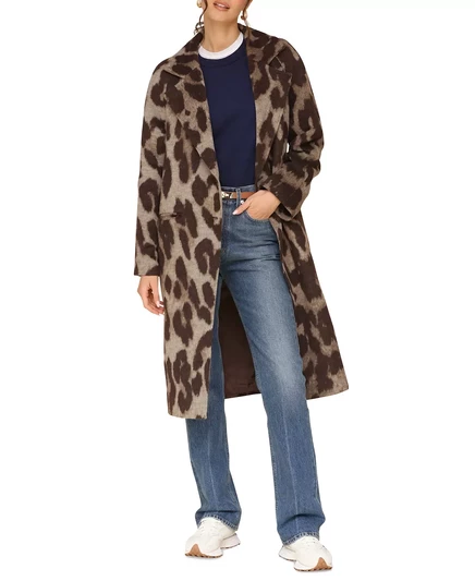  Женское двубортное пальто Walker brown leopard