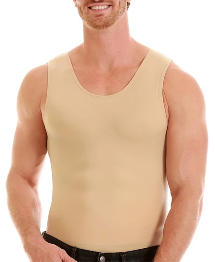 Мужская компрессионная майка InstaSlim Big & Tall, бежевая
