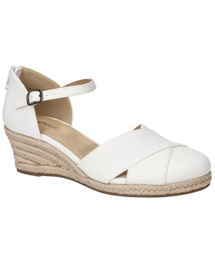  Женские босоножки-эспадрильи Coast на танкетке white linen embossed
