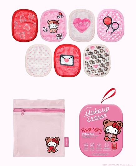 Ластик для макияжа, 9 шт. Набор многоразовых салфеток для макияжа Hello Kitty Cutie Pie без цвета