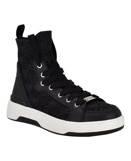  Женские модные кроссовки с высоким берцем из трикотажа Mannen на шнуровке black logo