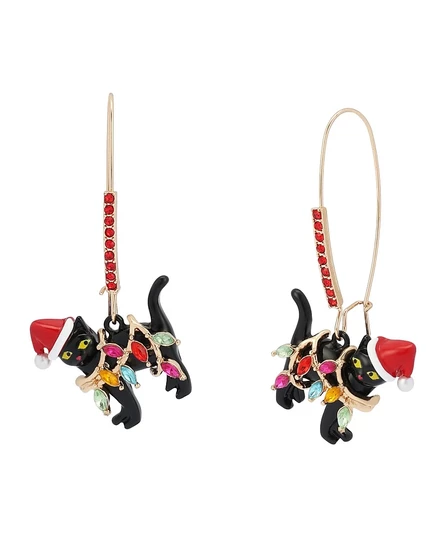 Серьги Betsey Johnson с жемчугом и кристаллами, черные