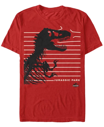 Мужская красная футболка с коротким рукавом Breaking The Fence от Jurassic Park red