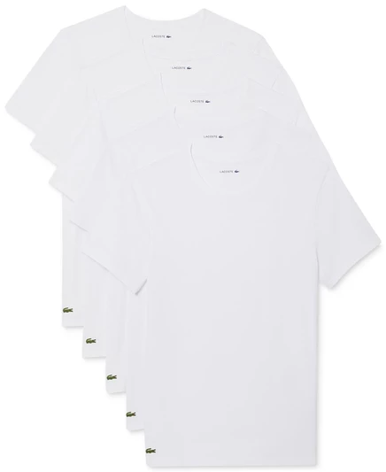 Мужские майки Lacoste набор 5 шт., узкого кроя, белые