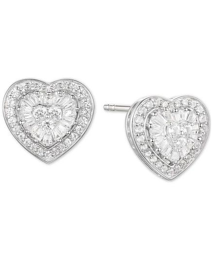 Пусеты Macy's Heart, бриллианты 0,5 кт, белое золото