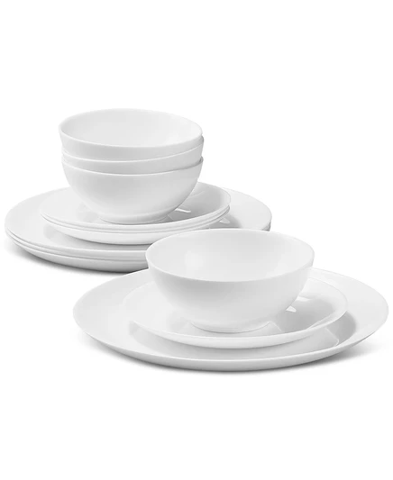 Набор посуды Arch Studio Opal Glass Coupe, 12 пр., белый