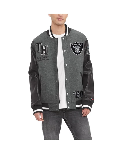 Мужская куртка на молнии Las Vegas Raiders Gunner черная heather gray, black