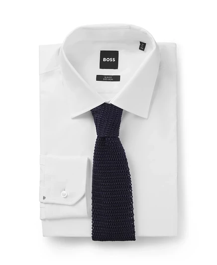 Мужской вязаный шелковый галстук Hugo Boss BECKHAM x BOSS, синий