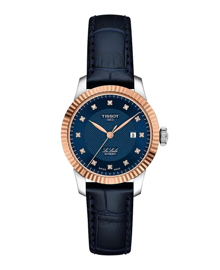 Женские часы-браслет из синей кожи Tissot, 29 мм, синий
