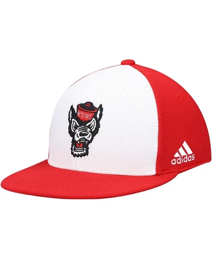 Мужская бейсболка Adidas NC State Wolfpack, бело-красная