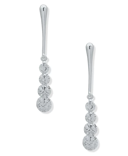 Серьги-подвески Anne Klein с фианитами, серебристые