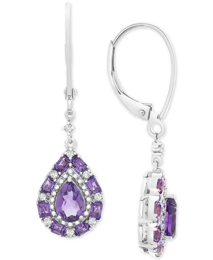 Серьги-подвески Macy's из серебра, фиолетовый аметист