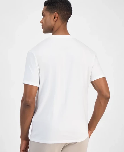 Мужская футболка A|X Armani Exchange с коротким рукавом и круглым вырезом с логотипом, принтом off white