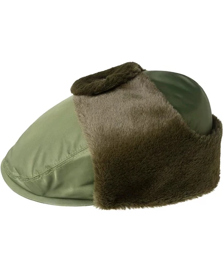 Мужская шапка Kangol Aviator Bugatti с мехом, зеленая