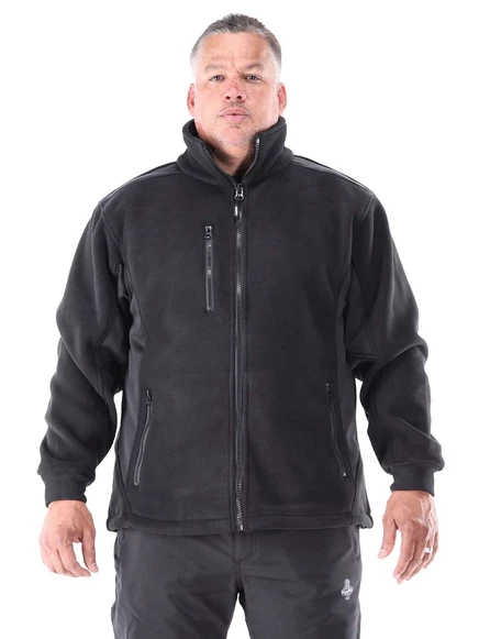 Утепленная флисовая куртка RefrigiWear Big & Tall - Теплая, прочная, высокоэффективная верхняя одежда для холодной погоды black