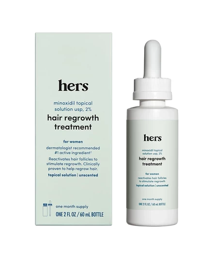 Средство для восстановления волос Hims & Hers с миноксидилом, 2% Сыворотка для местного применения, не окрашивает волосы