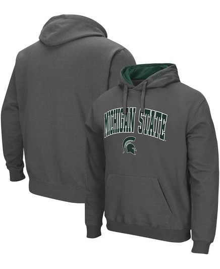 Мужская толстовка с капюшоном Michigan State Spartans Arch Logo 3.0, с капюшоном charcoal