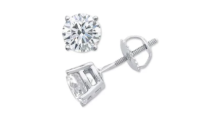 Серьги-гвоздики Macy's с бриллиантами 1/6 кт, золотые