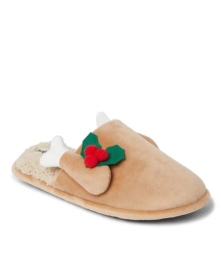 Мужские тапочки Dearfoams Carson с индейкой, коричневые