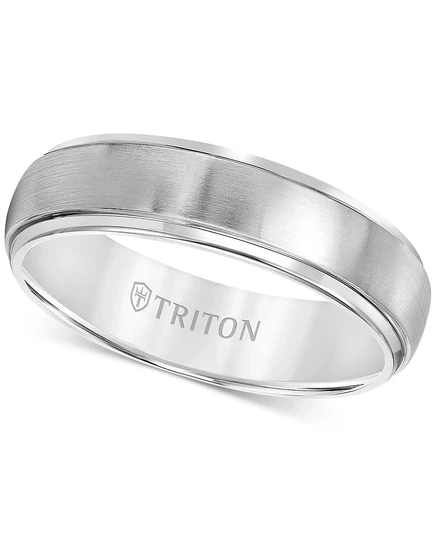 Мужское кольцо Triton титановое 6 мм, серебристое