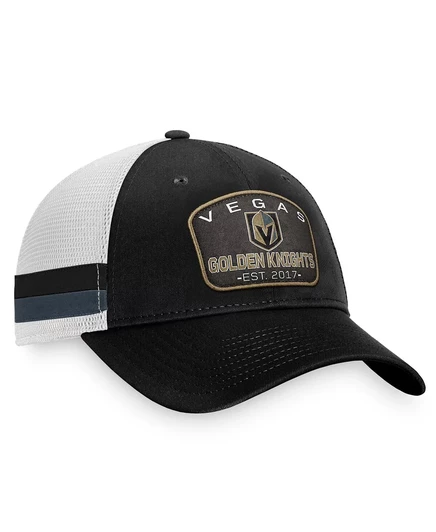 Мужская регулируемая кепка Fanatics Black, White Vegas Golden Knights в полоску black, white