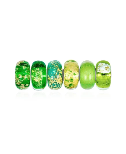 Набор шармов Bling Jewelry 6 шт. мурано для браслета, зеленые