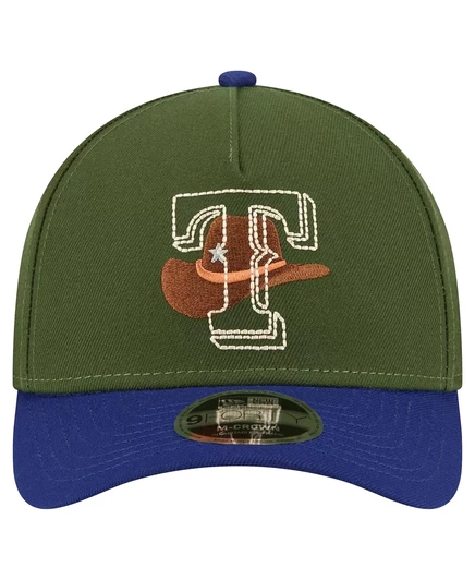Мужская темно-зеленая кепка Texas Rangers City от New Era с регулируемой А-образной оправой длиной 9 футов dark green