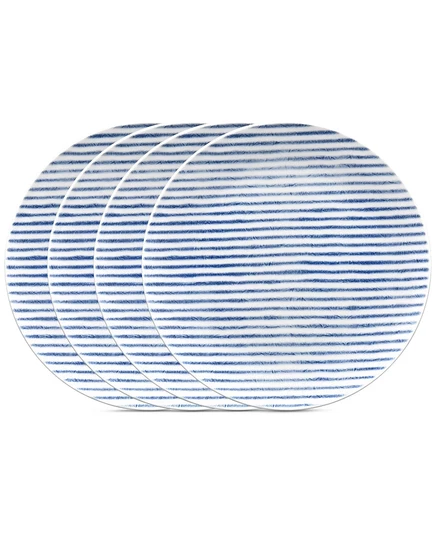 Набор салатных тарелок Noritake Hammock Stripes, 4 шт., синие