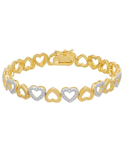 Браслет Macy's Diamond Accent Open Heart, позолоченный