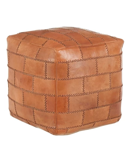 Промышленный пуф Cobbler из кожи от Lumisource brown