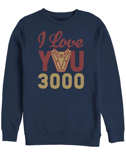 Мужская игра Marvel Avengers Endgame I Love You 300 Arc Reactor, флис с воротником-стойкой navy
