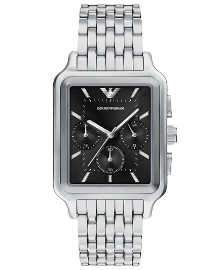 Мужские кварцевые часы Emporio Armani с хронографом из нержавеющей стали, 38 мм, серебристый