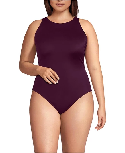 Женский слитный купальник Lands' End Tugless, фиолетовый