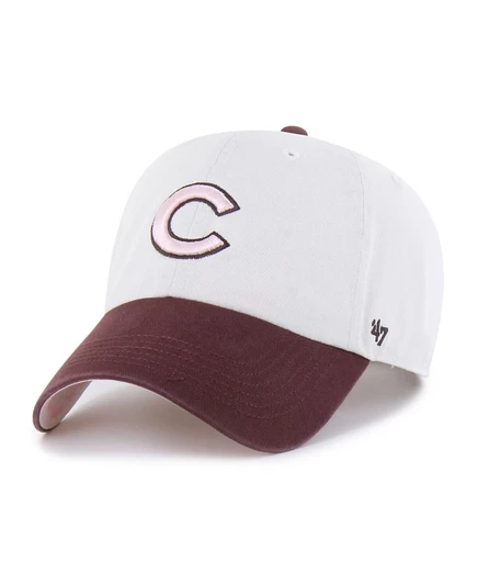 Женская брендовая шапка '47 Stone/бордовый Chicago Cubs Love Letter Clean Up с регулируемой шляпой серого цвета